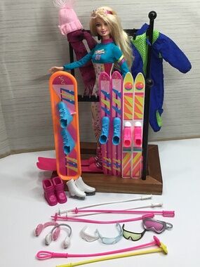 Barbie Doll and Winter Sport Accessories
